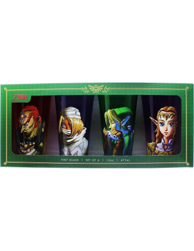 Set de 4 Vasos de Vidrio The Legend of Zelda 0.47L