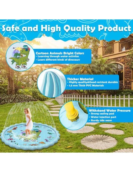 Alfombra Splash Toffos para Niños 220 cm, Juguete Acuático