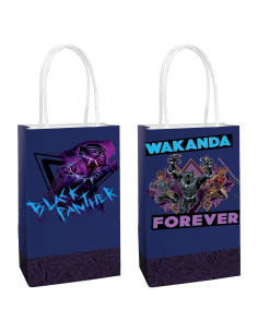 Bolsas de Papel Kraft Multicolor Amscan Black Panther 8 Piezas