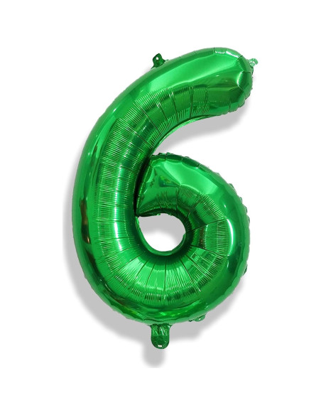 Globo de Número 6 Verde Oscuro 101,6 cm para Fiestas