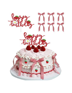 Adorno de Cumpleaños Feliz DiDida con Lazos para Pastel