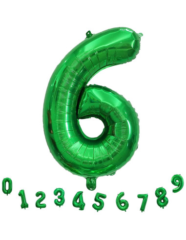 Globo de Número 6 Verde Oscuro 101,6 cm para Fiestas