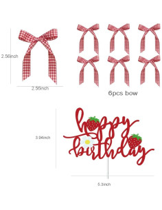 Adorno de Cumpleaños Feliz DiDida con Lazos para Pastel 2