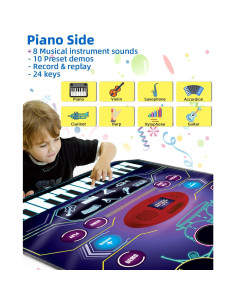 Alfombra Musical 2-en-1 SUNLIN para Niños 3-6 Años 2