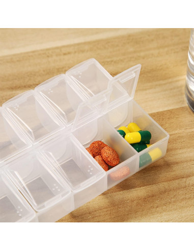 Organizador de Pastillas Halyuhn 2 Piezas 7 Días Transparente