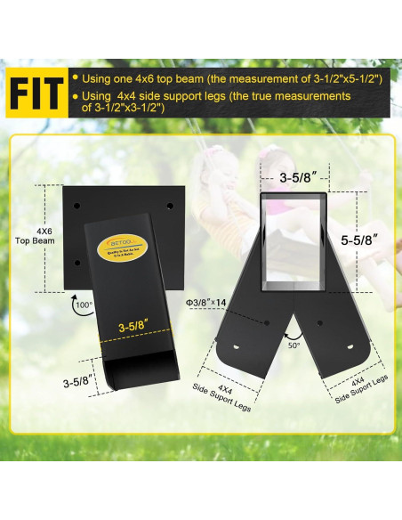 Soporte para Columpio A-Frame BETOOLL Negro - 1 Pcs, Resistente