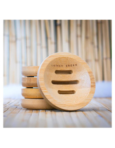 Bandeja de Jabón de Bambú Ecológica Lather Green 7.62cm