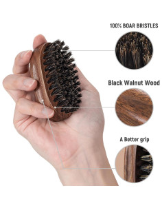 Cepillo de Barba de Viaje BFWood - Cerdas de Jabalí Natural 2