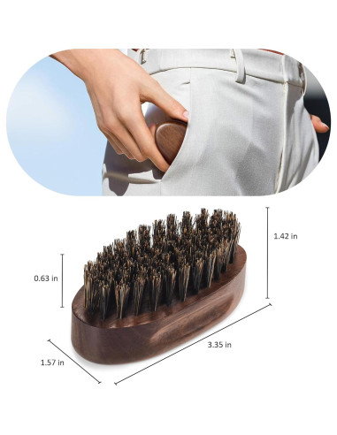 Cepillo de Barba de Viaje BFWood - Cerdas de Jabalí Natural