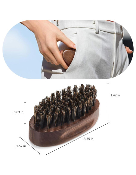 Cepillo de Barba de Viaje BFWood - Cerdas de Jabalí Natural