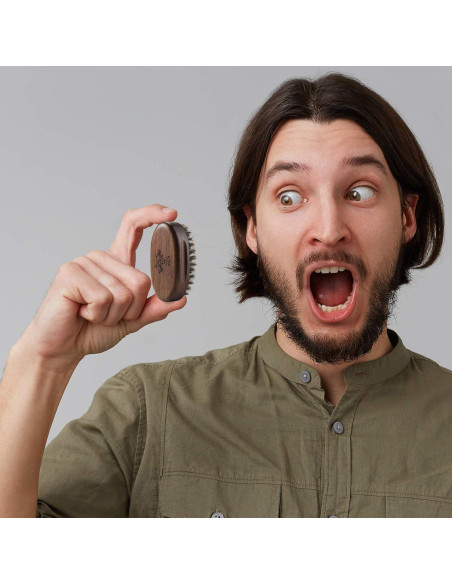 Cepillo de Barba de Viaje BFWood - Cerdas de Jabalí Natural