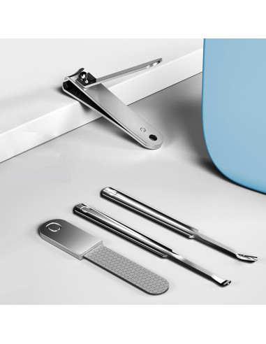 Juego de Cuidado de Uñas 4 en 1 Sourcingbay - Estuche Blanco