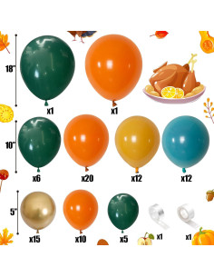 Guirnalda de globos Isndare 104 piezas colores otoñales 2