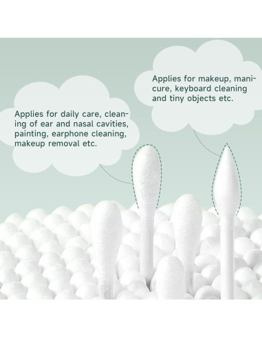 Bastoncillos de Algodón Biodegradables T&K - 1200 Unidades