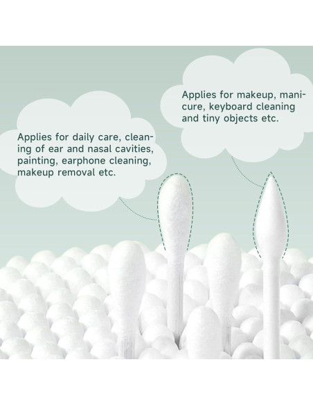 Bastoncillos de Algodón Biodegradables T&K - 1200 Unidades