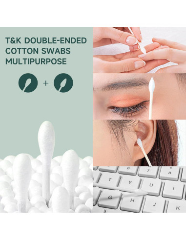 Bastoncillos de Algodón Biodegradables T&K - 1200 Unidades