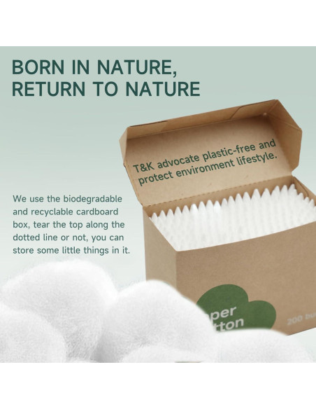 Bastoncillos de Algodón Biodegradables T&K - 1200 Unidades