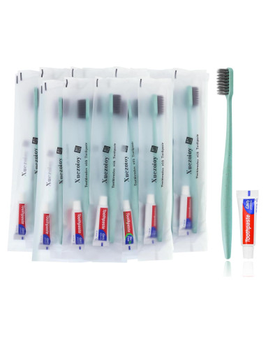 Cepillos de dientes desechables Xuezoioy con pasta - 60 unidades
