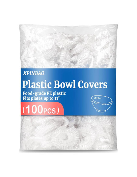 100 Cubiertas de Tazón de Plástico Reutilizables XPINBAO 28 cm
