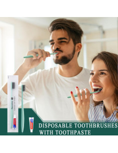 Cepillos de dientes desechables Xuezoioy con pasta - 60 unidades 2