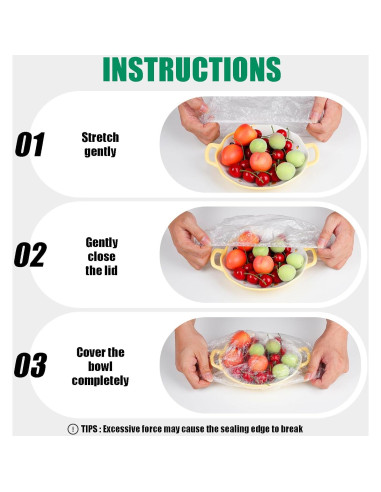 100 Cubiertas de Tazón de Plástico Reutilizables XPINBAO 28 cm