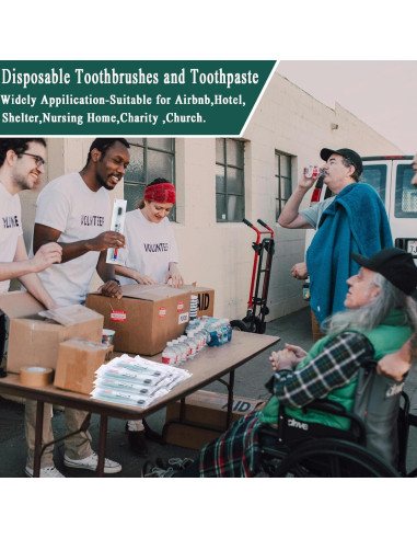 Cepillos de dientes desechables Xuezoioy con pasta - 60 unidades