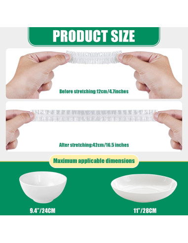 100 Cubiertas de Tazón de Plástico Reutilizables XPINBAO 28 cm