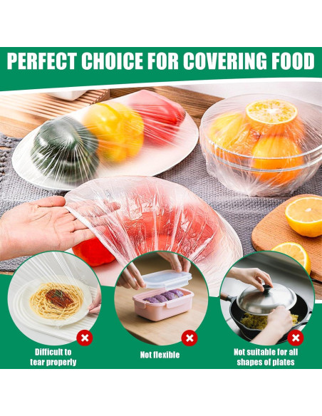 100 Cubiertas de Tazón de Plástico Reutilizables XPINBAO 28 cm