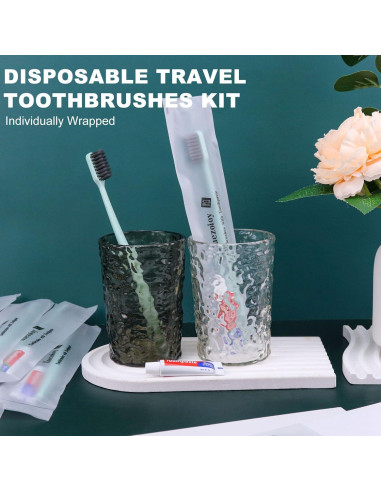 Cepillos de dientes desechables Xuezoioy con pasta - 60 unidades