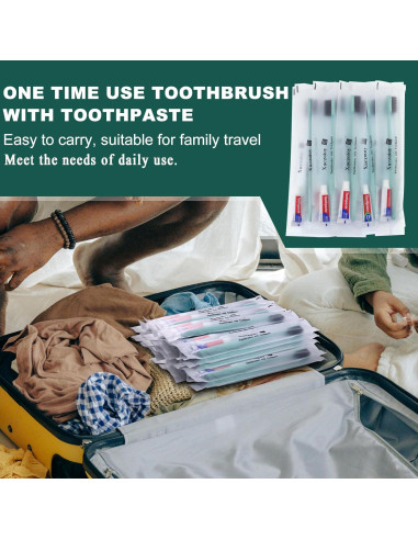 Cepillos de dientes desechables Xuezoioy con pasta - 60 unidades