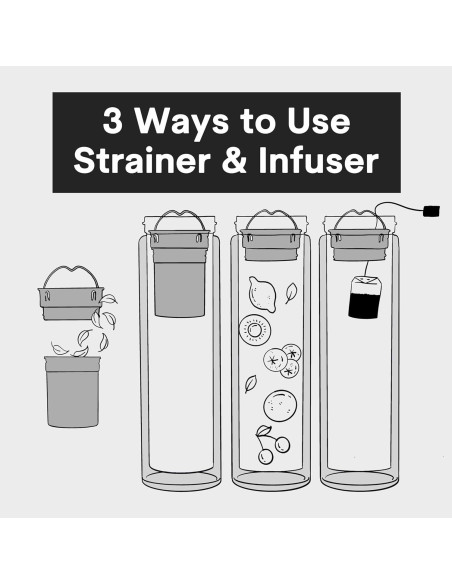 Botella Infusora de Té Xaeiglas 532 ml de Bambú Aislada