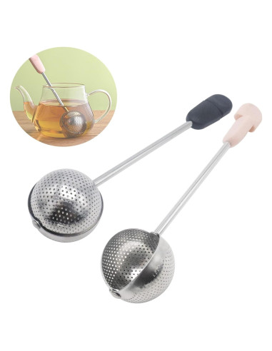 Infusores de Té de Acero Inoxidable Joyangy - 2 Piezas Rosa y Negro