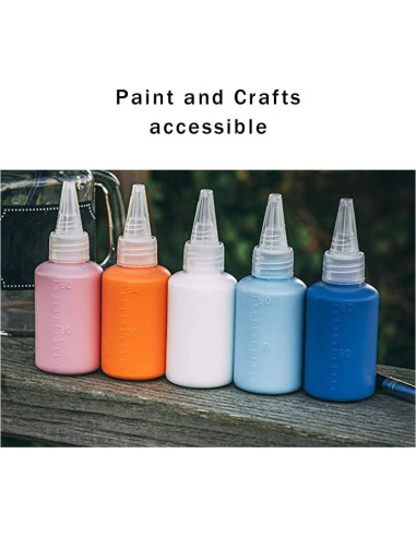 10 Botellas de Plástico Transparentes 60ml Ryhn con 2 Embudos