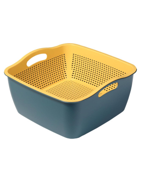 Colador de Cocina McLLinzo 2 en 1 Grande Azul/Amarillo