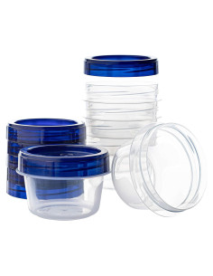 Contenedores Deli Plasticpro 113ml con Tapa Azul - 6 Piezas