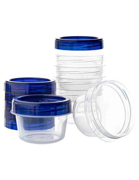 Contenedores Deli Plasticpro 113ml con Tapa Azul - 6 Piezas