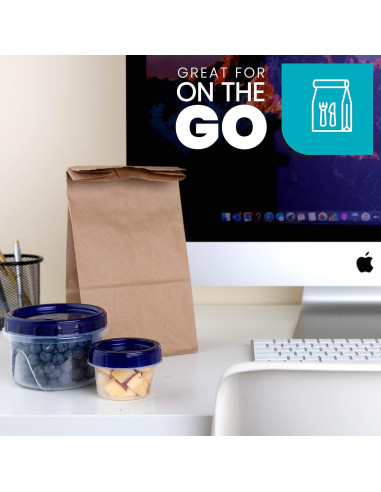 Contenedores Deli Plasticpro 113ml con Tapa Azul - 6 Piezas