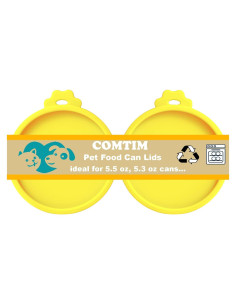 Cubiertas de Silicona para Latas de Comida para Gatos Comtim - 2 Piezas Amarillo