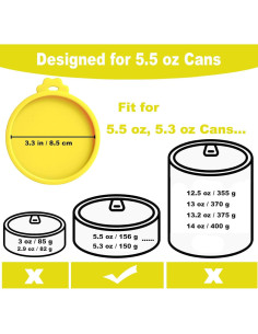 Cubiertas de Silicona para Latas de Comida para Gatos Comtim - 2 Piezas Amarillo 2