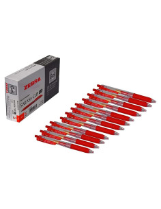 Bolígrafo de Gel Retráctil Zebra Sarasa Clip 0.5mm Rojo - Paquete de 10