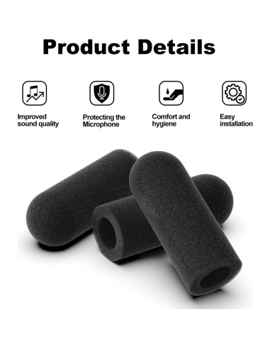 Reemplazo Paraviento Micrófono David Clark M7A H10 3 Pack