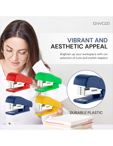 Grapadoras Mini GWOZI - Juego de 4 Grapadoras Compactas