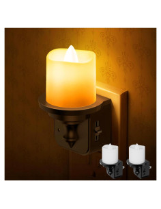 Luz Nocturna LED Briignite Ámbar Enchufable 2 Piezas 0-100LM