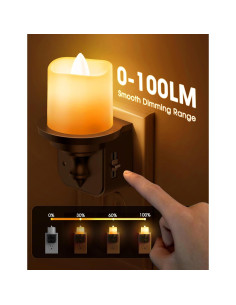 Luz Nocturna LED Briignite Ámbar Enchufable 2 Piezas 0-100LM 2