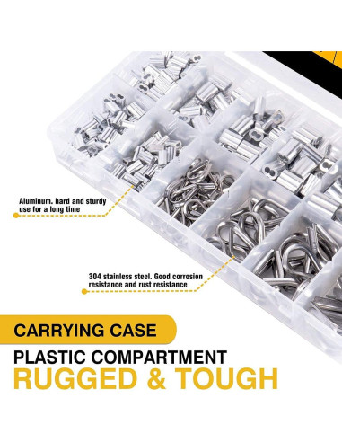 Kit de 340 Piezas Ojal y Manguitos Crimpado Sanuke 1.2-4.8mm