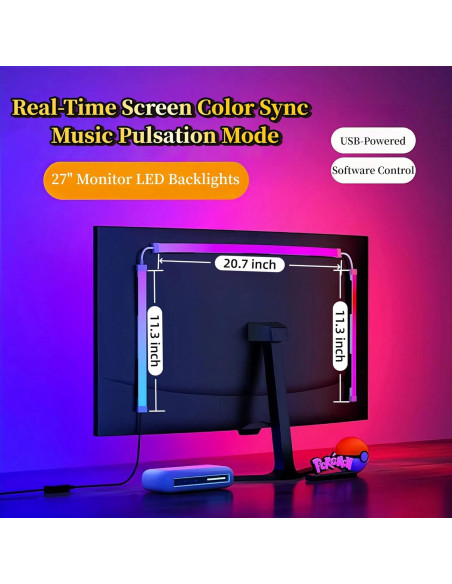 Tira de Retroiluminación LED para Monitor 27" Wacuaao HN-202-10