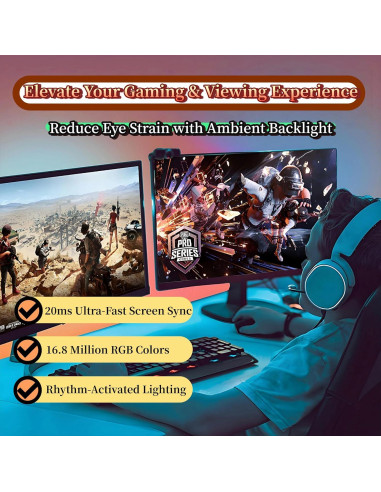 Tira de Retroiluminación LED para Monitor 27" Wacuaao HN-202-10