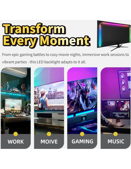 Tira de Retroiluminación LED para Monitor 27" Wacuaao HN-202-10