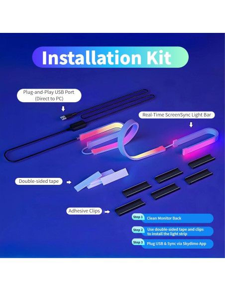 Tira de Retroiluminación LED para Monitor 27" Wacuaao HN-202-10