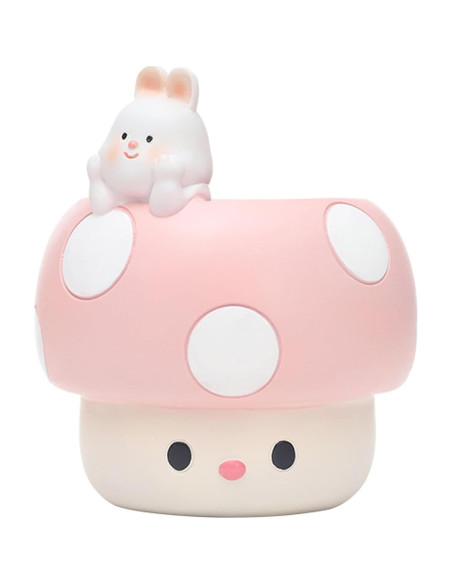 Maceta de Hongo Rosa EOBTAIN de Resina 10 cm para Plantas